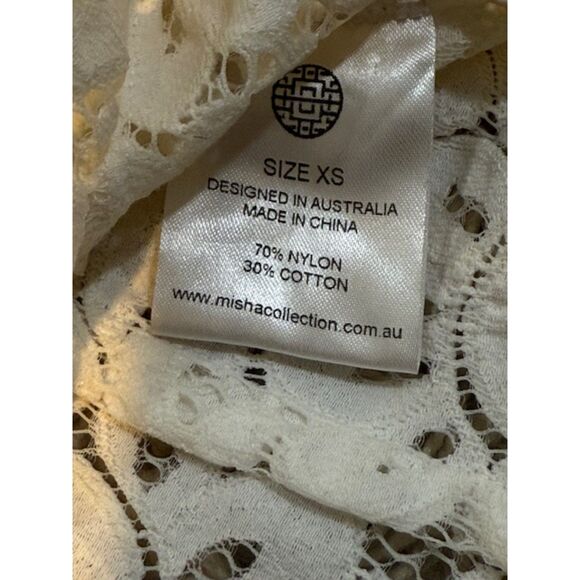 Misha Collection Long Sleeve Lace Bodysuit XS Ivory White Designer Australian - Picture 9 of 10
